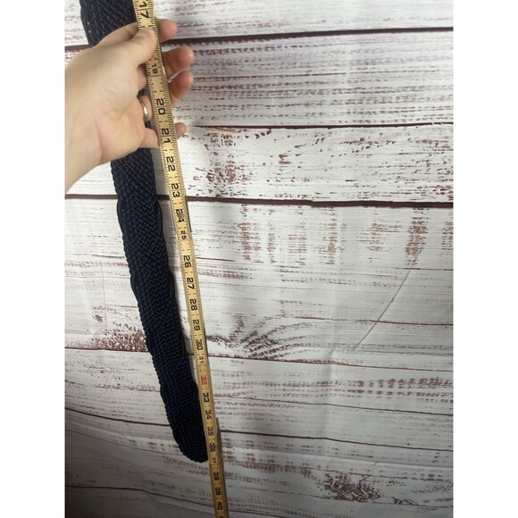 Ralph Lauren Collection Womens Woven Knit Wide Dress Belt Navy Blue Small